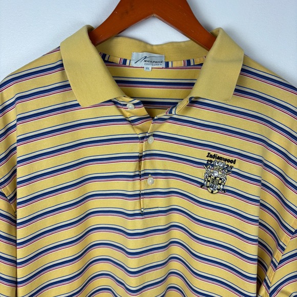 Nick Price Other - Vintage Nick Price Indianwood 1925 Striped Golf Polo Shirt XXL Menswear